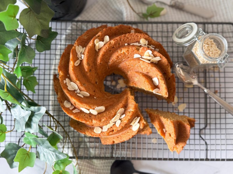 Bundt cake de almendras y queso mascarpone sin gluten