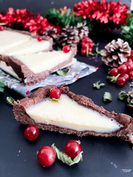 Tarta de ganaché de chocolate blanco sin gluten