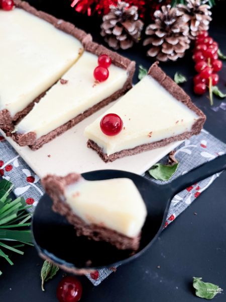 Tarta de chocolate blanco sin gluten para navidad